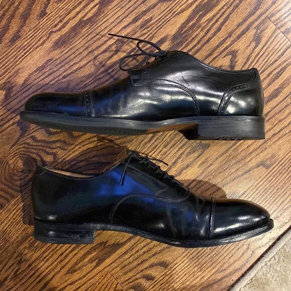 Johnston & Murphy Men’s Brinley Black Sheepskin Leather Sz 12M Cap Toe - Picture 5 of 9